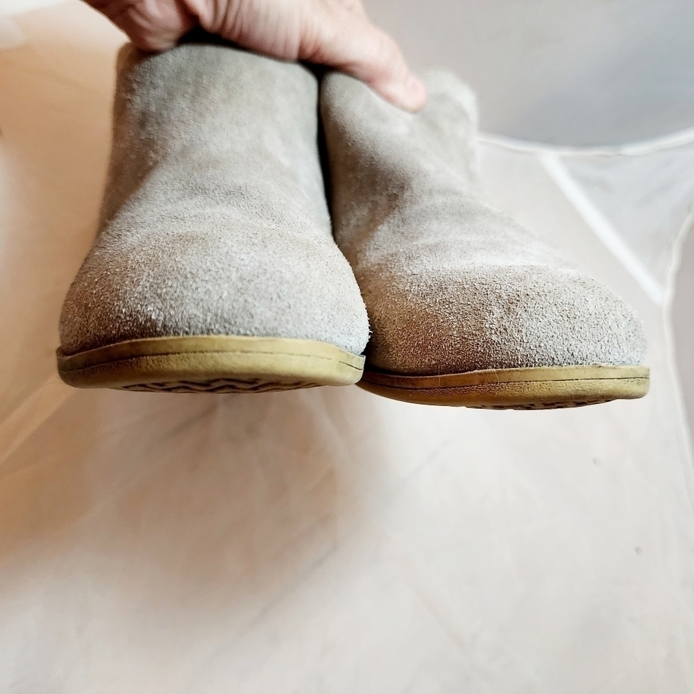 Toms Toffee Suede Deia Ankle Boots Women's 9 Tuape Neutral Tan Brown Side Zip - Picture 7 of 15